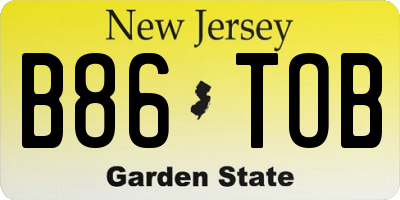 NJ license plate B86TOB