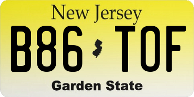 NJ license plate B86TOF