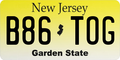 NJ license plate B86TOG