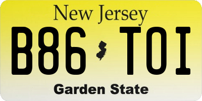 NJ license plate B86TOI