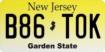 NJ license plate B86TOK