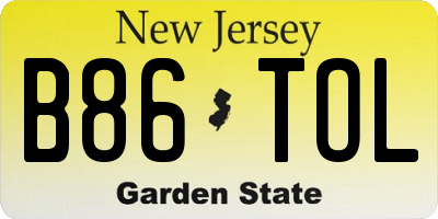 NJ license plate B86TOL