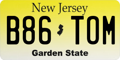 NJ license plate B86TOM