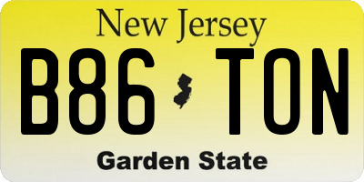 NJ license plate B86TON