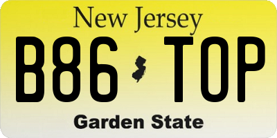 NJ license plate B86TOP