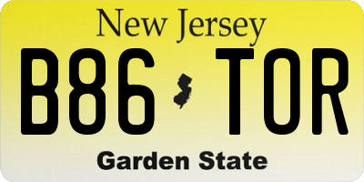 NJ license plate B86TOR