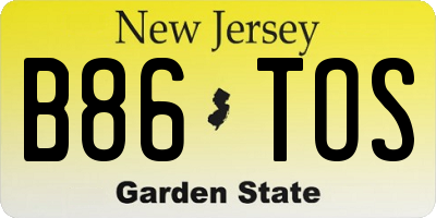 NJ license plate B86TOS
