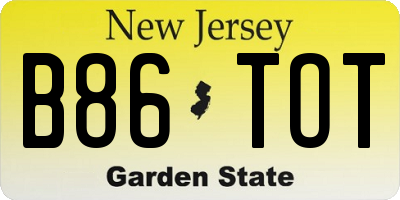NJ license plate B86TOT