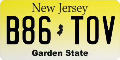 NJ license plate B86TOV