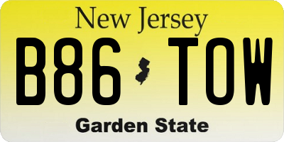 NJ license plate B86TOW