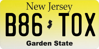 NJ license plate B86TOX
