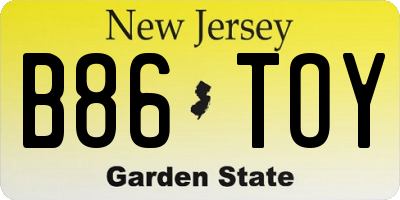NJ license plate B86TOY