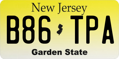 NJ license plate B86TPA