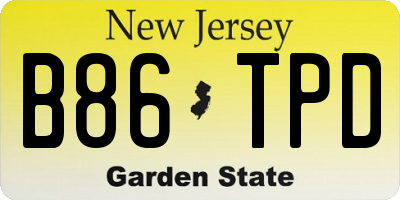NJ license plate B86TPD
