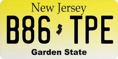 NJ license plate B86TPE