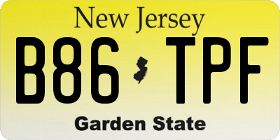NJ license plate B86TPF