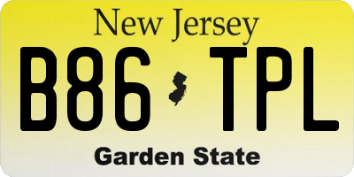 NJ license plate B86TPL