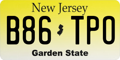 NJ license plate B86TPO