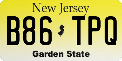 NJ license plate B86TPQ