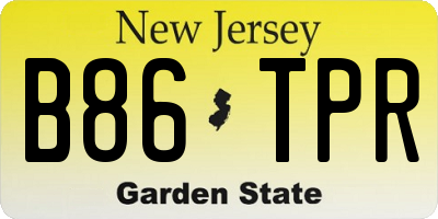 NJ license plate B86TPR