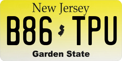 NJ license plate B86TPU