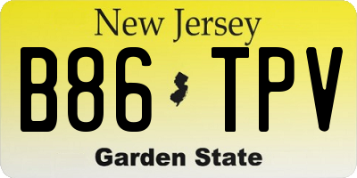 NJ license plate B86TPV
