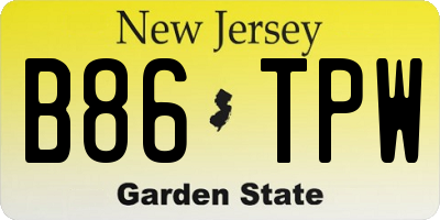 NJ license plate B86TPW