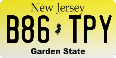 NJ license plate B86TPY