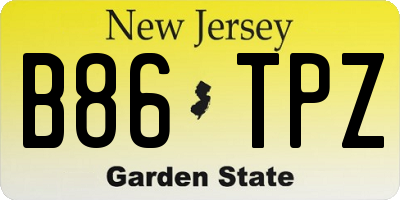 NJ license plate B86TPZ