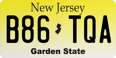 NJ license plate B86TQA