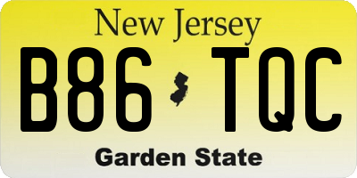 NJ license plate B86TQC