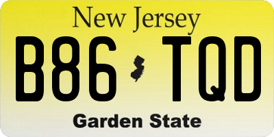 NJ license plate B86TQD