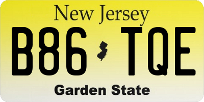 NJ license plate B86TQE