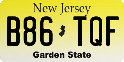 NJ license plate B86TQF
