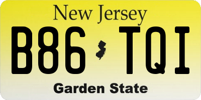NJ license plate B86TQI