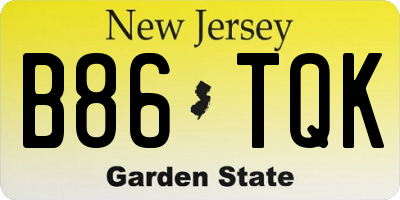 NJ license plate B86TQK
