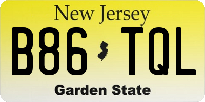 NJ license plate B86TQL