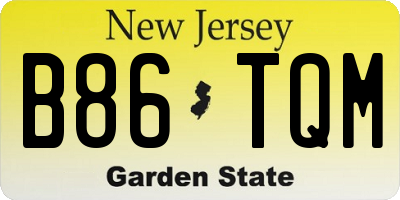 NJ license plate B86TQM