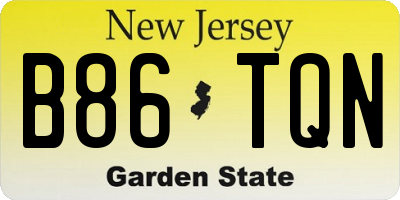 NJ license plate B86TQN
