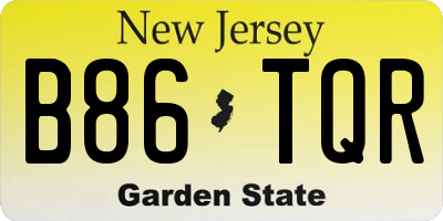 NJ license plate B86TQR