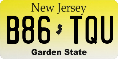 NJ license plate B86TQU
