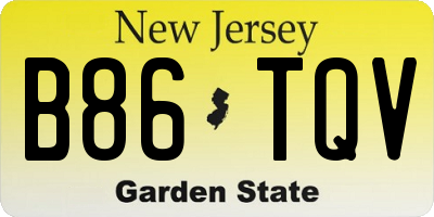 NJ license plate B86TQV