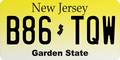 NJ license plate B86TQW