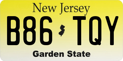 NJ license plate B86TQY