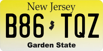 NJ license plate B86TQZ