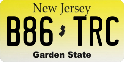 NJ license plate B86TRC