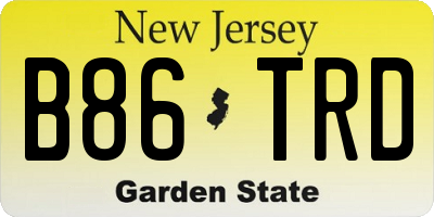NJ license plate B86TRD
