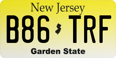 NJ license plate B86TRF