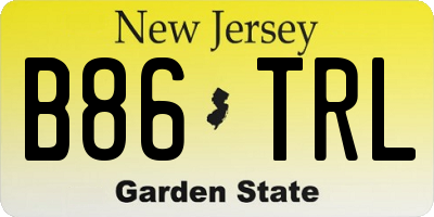 NJ license plate B86TRL