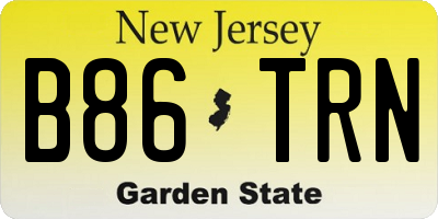 NJ license plate B86TRN